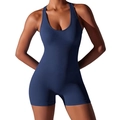 Body da yoga senza cuciture blu scuro con dorso a vogatore e tessuto elastico - S / Blu navy