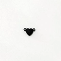 Pair of heart-shaped magnetic jewelry clasps in black finish with double side rings - Heart / Black