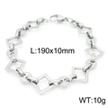 Minimalist geometric chain bracelet with hollow squares and solid silver discs - Style B (Square & Solid Round) / Bracelet (190x10mm) / Steel