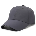 Klassische dunkelgraue Baseballkappe mit sechs Paneelen, Ösen und gebogenem Schirm - Verstellbar / Dunkelgrau
