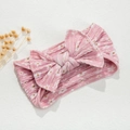 Pink floral printed infant headband with soft knit texture and white flower pattern - Pink With White Flowers