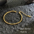 Detail of 18K gold-plated titanium steel chain with lobster clasp and 5cm extender - Rippled Rope Chain / Gold