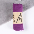 Deep purple cotton linen scarf rolled with a kraft paper band in a studio display - Purple / One Size