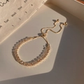 Elegant gold-plated tennis bracelet with clear zircon stones and adjustable bolo clasp - S175 Gold - Zirconia Bracelet