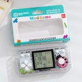Glittery transparent Tetris game handheld with cute pink ladybug and caterpillar patterns - 3.1 Inch Rectangle / Clear White