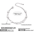 Pulsera de doble capa con dijes de corazón en acero inoxidable plata pulida - Color Acero