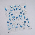 Adesivi per unghie a farfalla blu e argento con stelle glitterate in stile M-662 - Farfalla Laser Blu Ghiaccio (M-662)
