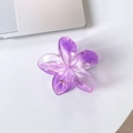 Dettaglio della clip per capelli a fiore di frangipane viola con molla in metallo - 1# Viola Sfumato