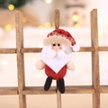 Mini decorazione di Babbo Natale in tela rossa e feltro bianco con cordino dorato - Babbo Natale in Sacco