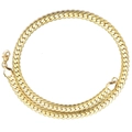 Flat golden cuban link snake chain with lobster clasp on a clean white background - 5mm*50cm / Gold