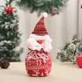 Sachet cadeau Père Noël en tricot avec motifs de rennes et flocons de neige - Tissu Tricoté Jacquard / Sac Père Noël Tricoté