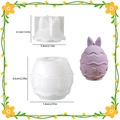 Easter rabbit egg resin mold set with translucent silicone and floral relief container - Rabbit Ears Easter Egg Storage Box