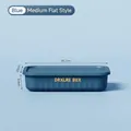 Flat medium dark blue plastic storage box with lid and DRXLRE BOX branding - Flat Medium / Teal