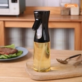 Spruzzatore olio da 200ml con pompa nera e vetro trasparente per cucinare in casa - 200ml / Nero