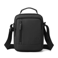 Borsa a tracolla uomo nera capiente con tracolla regolabile e tasca anteriore - Piccolo / Nero
