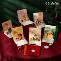 3D Pop-up Christmas card set with 6 designs including reindeer, tree, and Santa patterns - Set of 6-Xmas Music