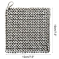 Dessous de plat carré en coton tressé gris avec boucle de suspension, 19cm - Grand 19*19cm / Gris