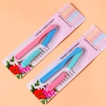 Pink and blue folding eyebrow razor set with portable stainless steel blades - 2PCS Set (Long + Short)
