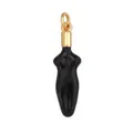 Artistic torso pendant in black and gold finish with zircon inlay and golden loop - Torso Shape-Black