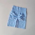High-waisted seamless scrunch butt yoga shorts in light blue for fitness training - Light Blue