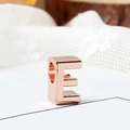 Rose gold letter E charm bead with polished metal finish for DIY jewelry bracelets - Letter E / Rose Gold