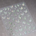 Autocollants à ongles papillon vert laser holographique avec motifs de cœur brillants - Papillon Aurora Vert (M-451)