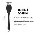 Spatola per insalata nera monopezzo in silicone con anima in nylon 28,6x6,1 cm - Spatola a Becco d'Anatra / Tinta unita Nero