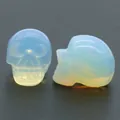 Semi-transparent opalite crystal skull carving figurines for Halloween decor - Opal (Synthetic)
