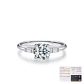 Ring aus S925 Sterlingsilber mit 1 Karat Moissanit und GRA-Zertifikat - US 5 / Silber