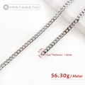 Catena piatta in ferro argentato con filo da 1,6 mm per tracolle di borse a spalla - H9NK-1.6x6x8.7mm / Argento