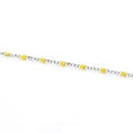 Silver stainless steel O-chain featuring yellow enamel beads for DIY jewelry making - Yellow