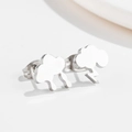Asymmetrische 18K Gold Wolken-Ohrstecker mit Regen und Blitz Motiven in Silber-Finish - 532 Wolke Blitz Regen - Stahlfarben