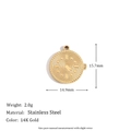 Round Clock Face Pendant - Gold