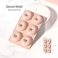 Stampo in silicone per ciambelle rosa a 6 cavità con motivi per dolci fai da te - Stampo per Ciambelle a 6 Cavità / Caffè Moka