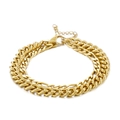 Elegantes goldfarbenes Gliederketten-Armband für Damen mit verstellbarem Karabinerverschluss - Gold (KB161950-Z)