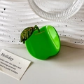 Chic green apple-shaped acetate hair claw clip with golden leaf detail for women - Green Apple Shape - 5.9cm