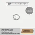 Silver metal binder ring 20# with 15mm inner diameter for stationery and DIY loose-leaf - 20# ID 15mm / Silver