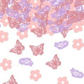 Mélange de confettis papillons et fleurs à paillettes rose et violet pour déco de fête - Mélange de Papillons Pailletés Or Rose / 100 pièces