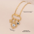 Golden stainless steel necklace with evil eye star and moon charms in a professional layout - Evil Eye Style (2#Eye)