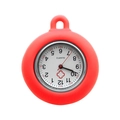 Orologio da infermiere al quarzo con cover in silicone rosso e quadrante bianco rotondo - Rosso