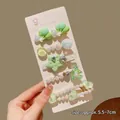 5-piece fresh green hair clip set featuring pearls, stars, and bears for women - #13#5198 Green Balloon 5-piece Set