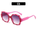 Women's bohemian square sunglasses in rose pink with purple gradient lenses C6 - Rose Red
