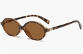Vintage oval tortoiseshell sunglasses with brown lenses and golden metal side details - Tortoise Frame Tea Lens C13