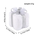 Scatola regalo di Natale in peluche bianco con fiocco argento e dimensioni 15x13cm - Bianco