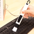Retractable black and white keyboard cleaning brush with soft bristles and hanging hole - Black Keyboard Cleaning Brush