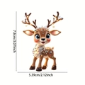 Acrylic elk Christmas tree hanging ornament for car rear view mirror and home decoration - 0.3cm Thickness / Brown