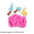 Roze siliconen vorm met paddenstoel- en slakfiguren en gedetailleerde afmetingen - 1# Slak Paddestoel Stijl / Roze