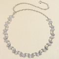 Elegant silver butterfly link chain belt for dresses and jeans made of polished metal - 19444 Butterfly Style-Silver