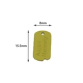 Golden rectangular metal letter charm with dimensions 15.5mm by 8mm for DIY jewelry making - Fruit Green
