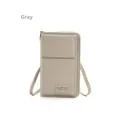 Bolso bandolera gris multifuncional para móvil en cuero sintético con correa fina - Gris